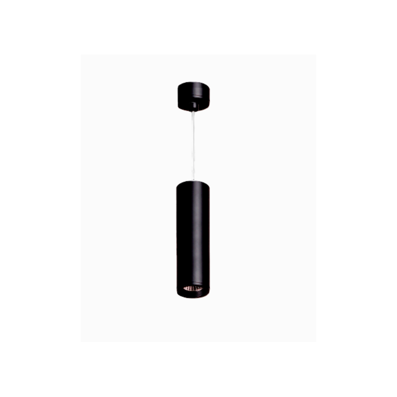Suspension LED Alu Noir 9W 4000K avec 2m de câble