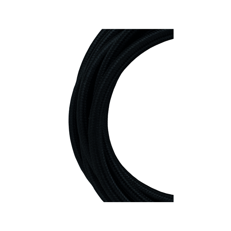 Cordon textile 3x0.75mm² 3m noir
