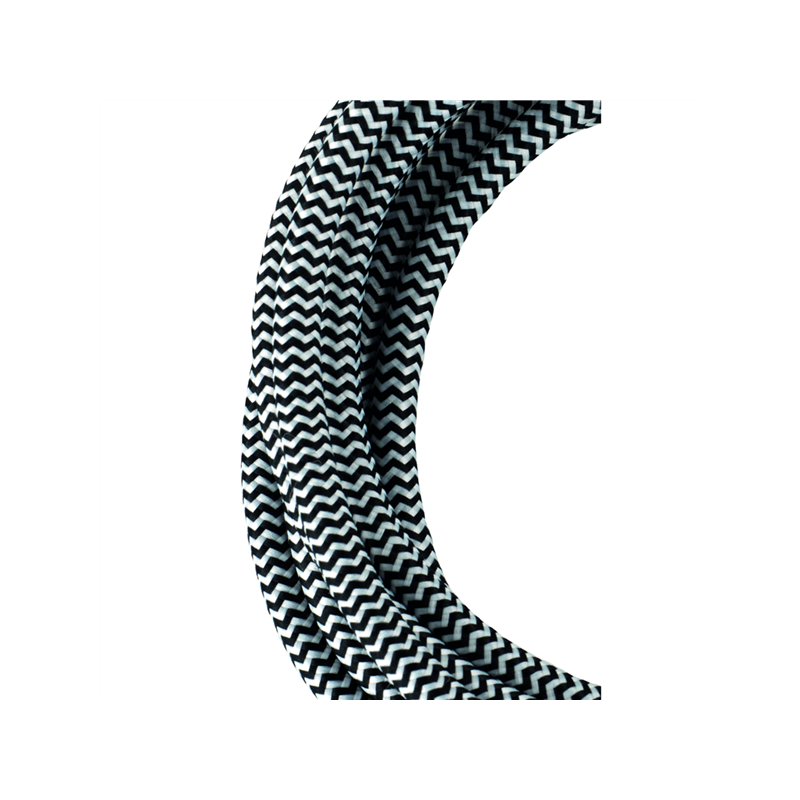 Cordon Textile 3m Noir/Blanc 3x0.75mm²