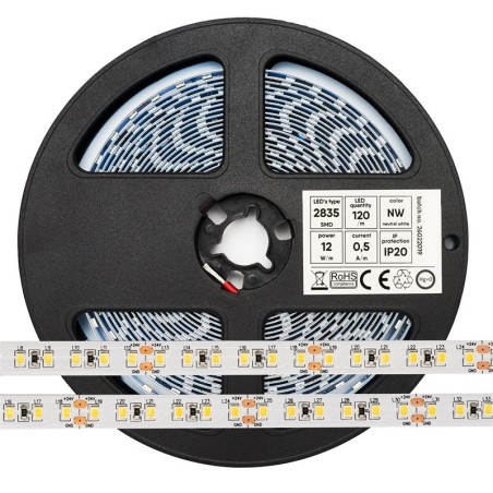 Ruban LED 12W/m 24V Blanc neutre IP20 5m
